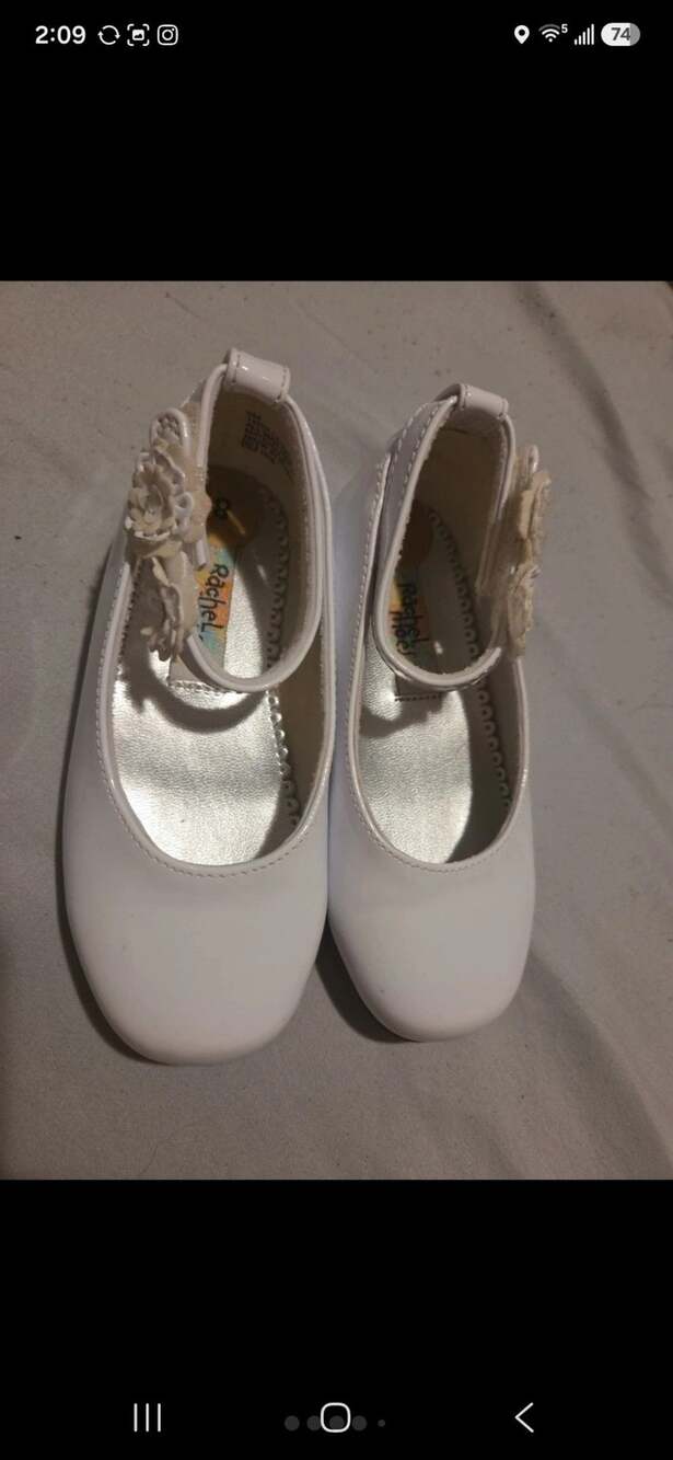 Rachel Shoes Lil Annalisa Size 8 White Flats